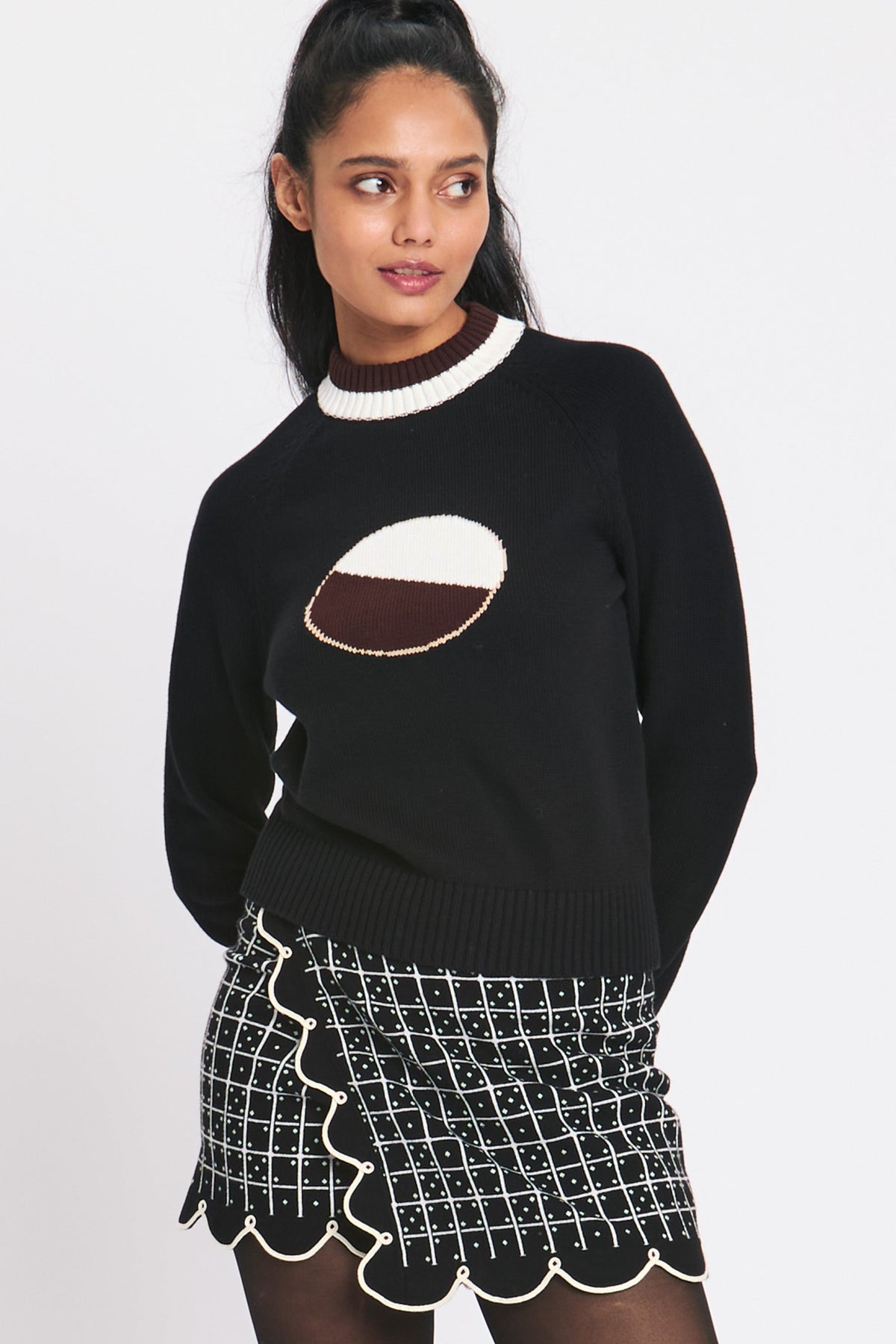 BLACK & WHITE COOKIE PULLOVER RachelAntonoff.com