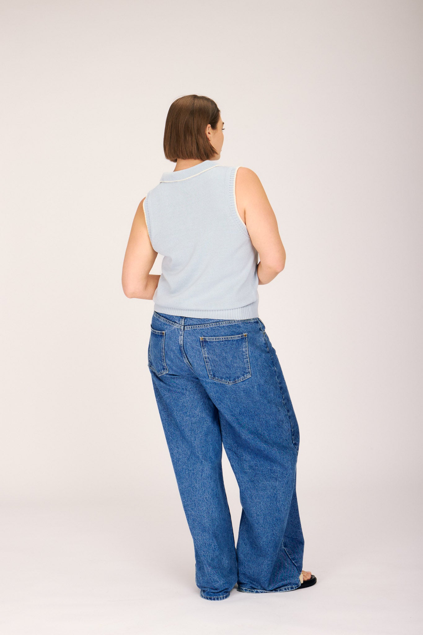 BESSIE POLO PALE BLUE TOPS RachelAntonoff.com