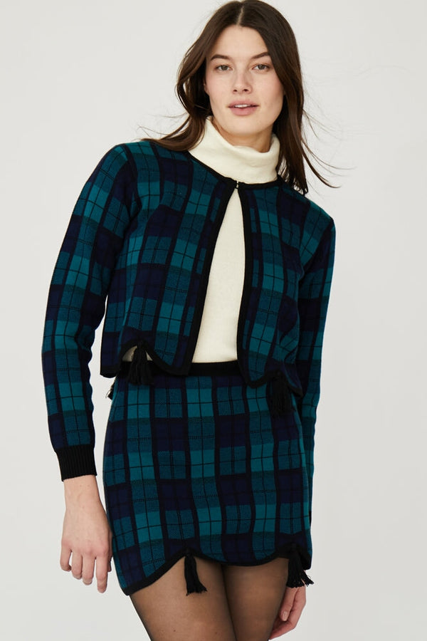 Blow Up Plaid Cardigan - Blue – Corridor