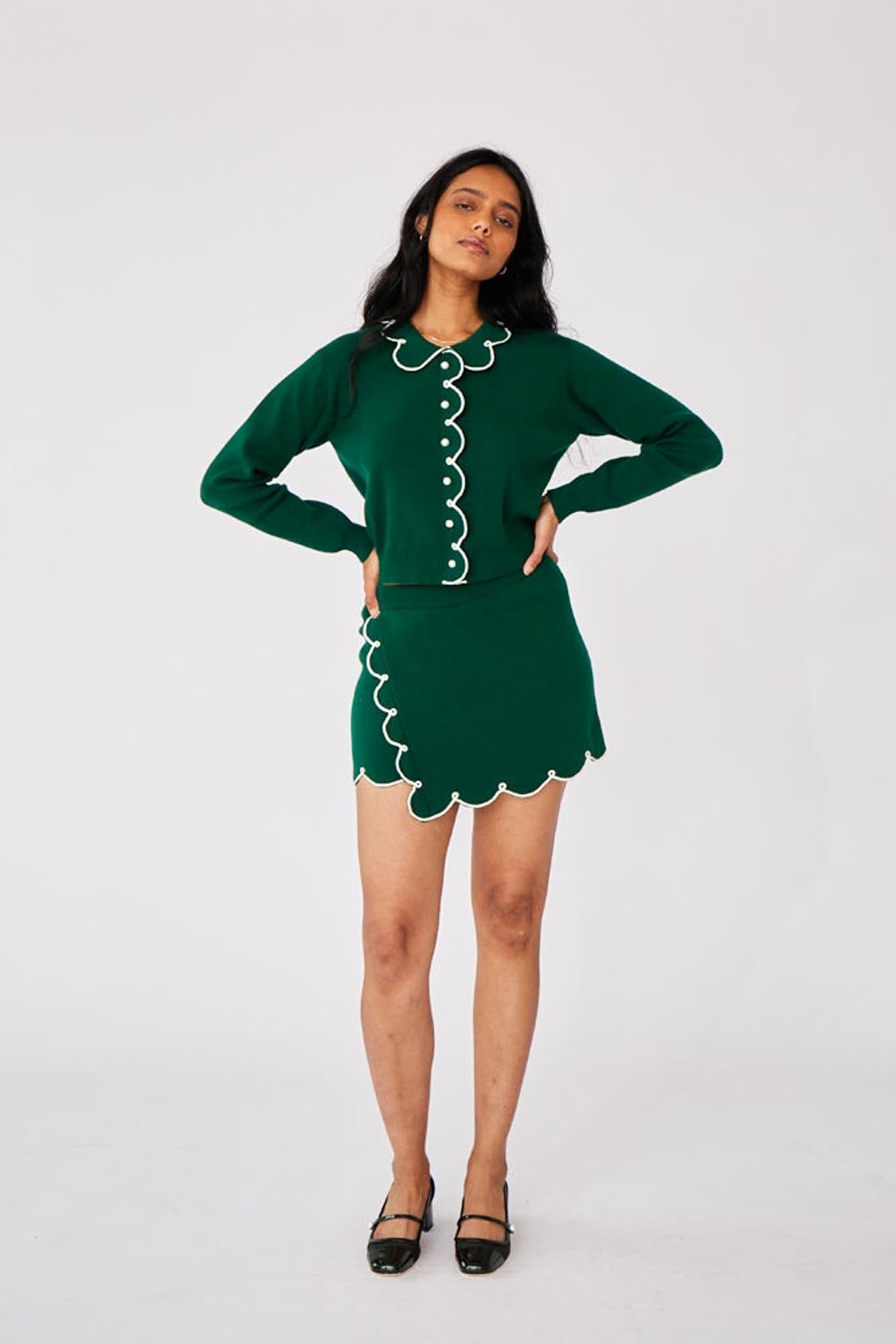 CUPCAKE CARDIGAN GREEN SWEATERS RachelAntonoff.com