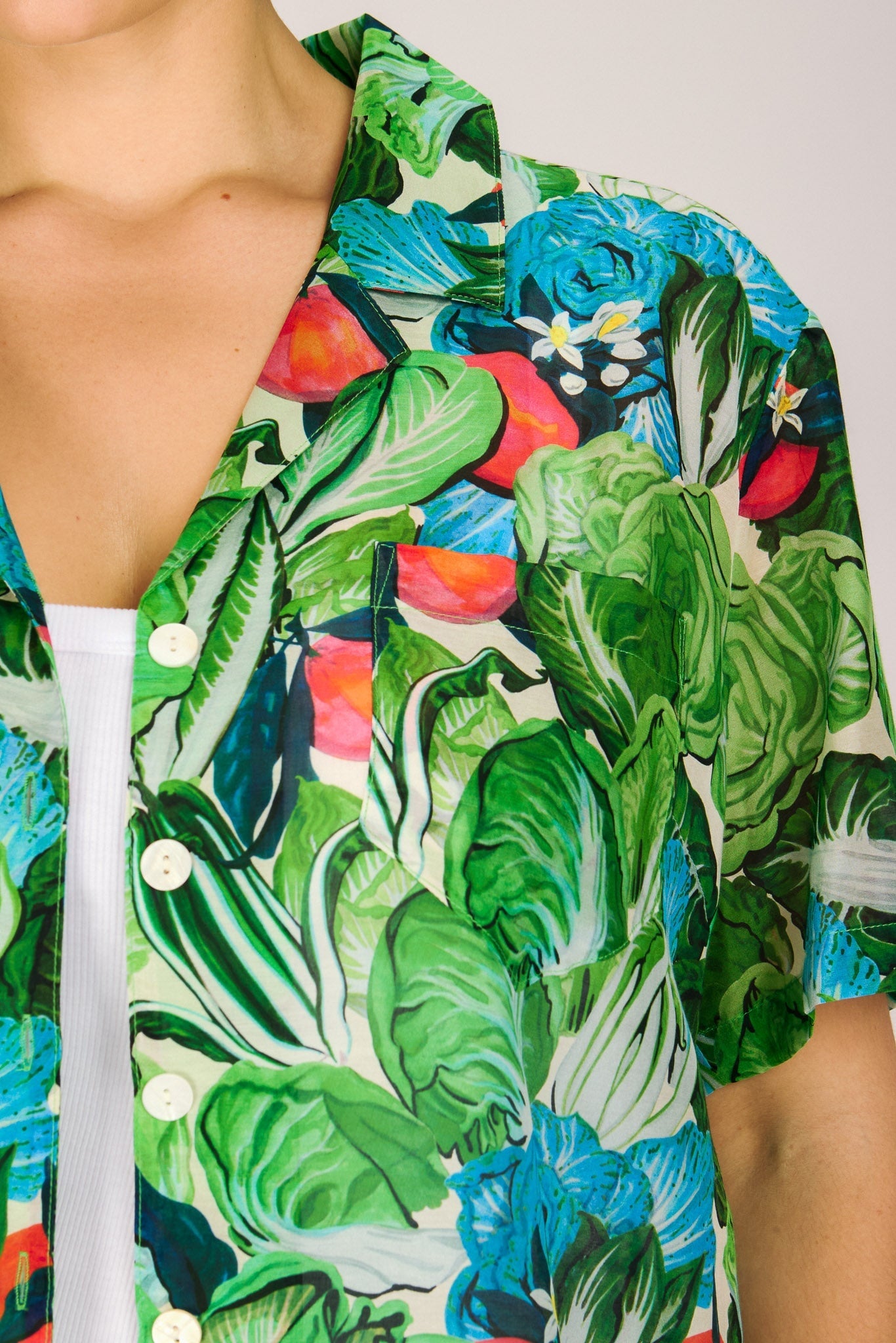 JAMES SHIRT GREEN RADICCHIO & CITRUS TOPS RachelAntonoff.com