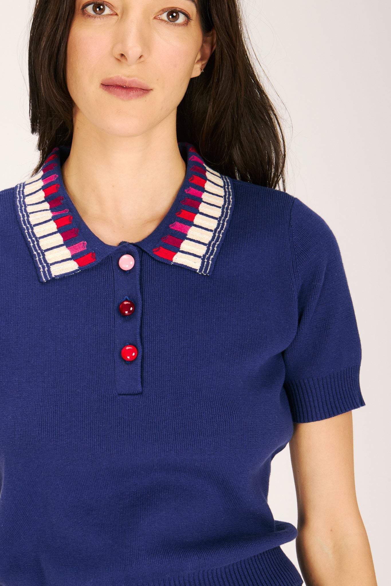 LIPSTICK POLO SWEATER SWEATERS RachelAntonoff.com