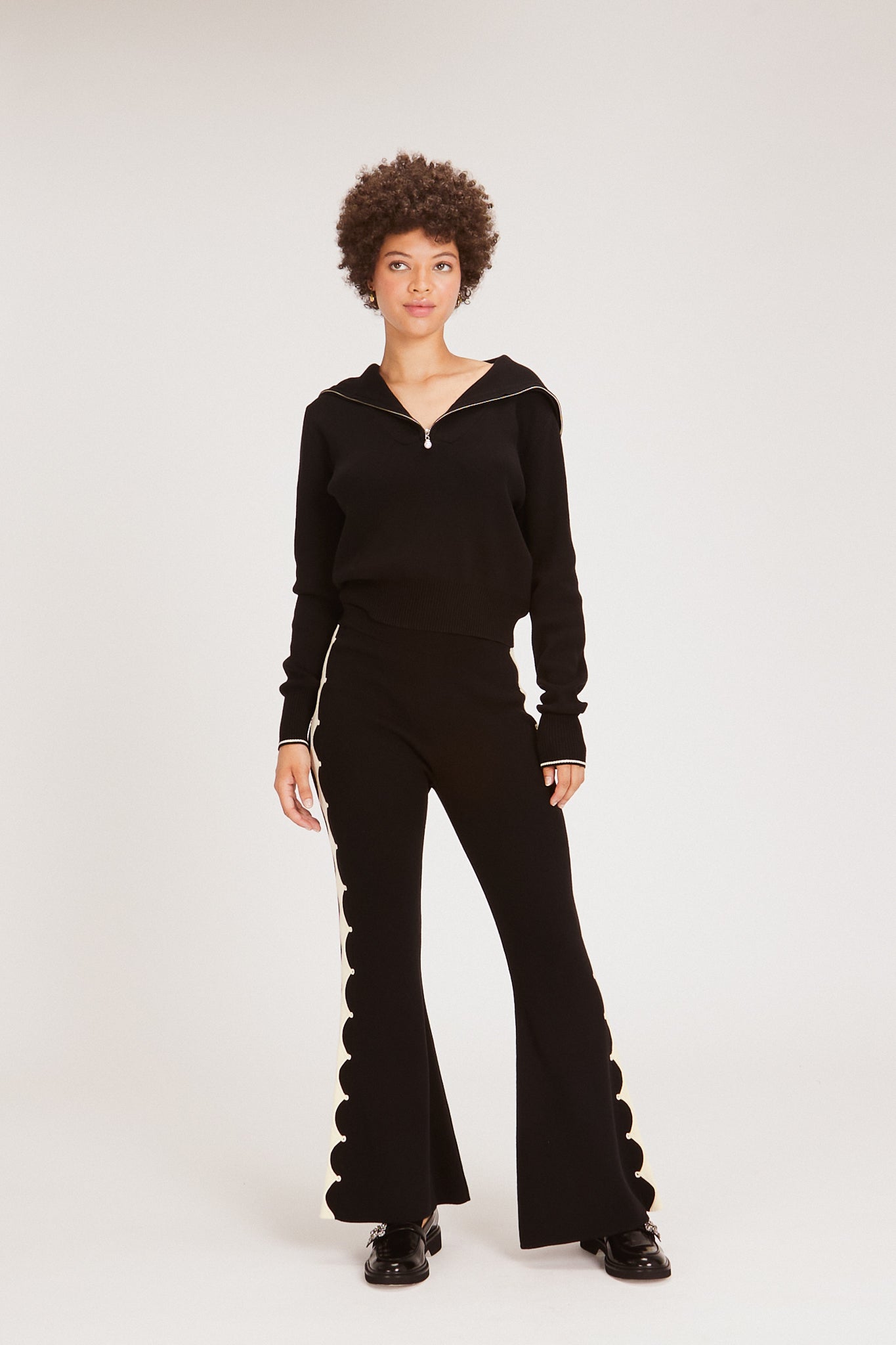 NICO HALF-ZIP SWEATER BLACK