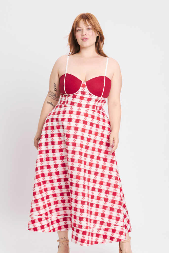 red and white plus size dress Harper DRESS XL