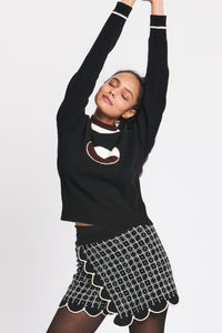 BLACK & WHITE COOKIE PULLOVER RachelAntonoff.com 