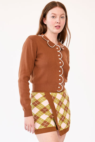 L'Appartement Sheer Cardigan ブラウン Elland Oversized Alpaca Cardigan - Olive Brown – The Frankie Shop