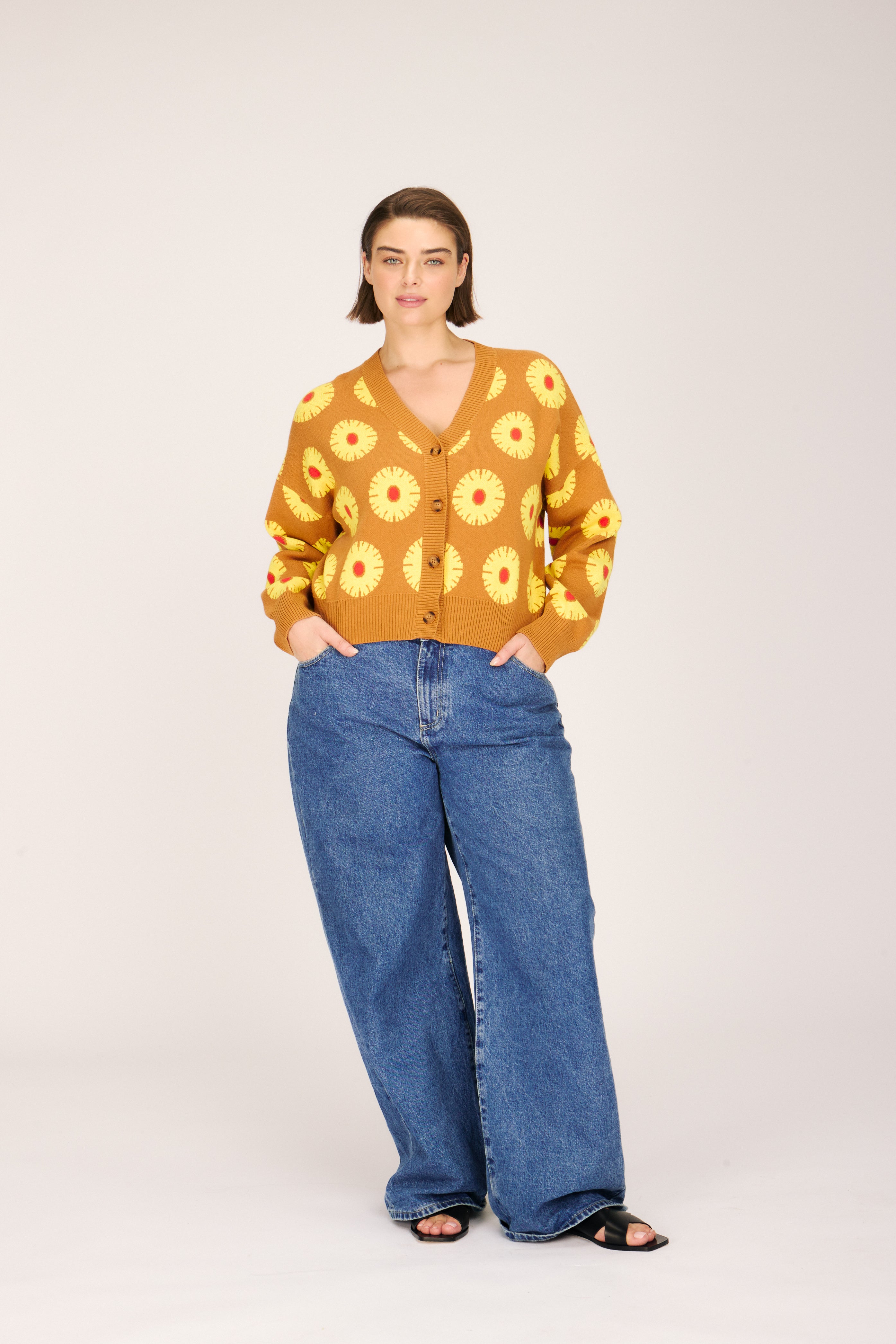 ANA CARDIGAN PINEAPPLE CAKE SWEATERS RachelAntonoff.com 