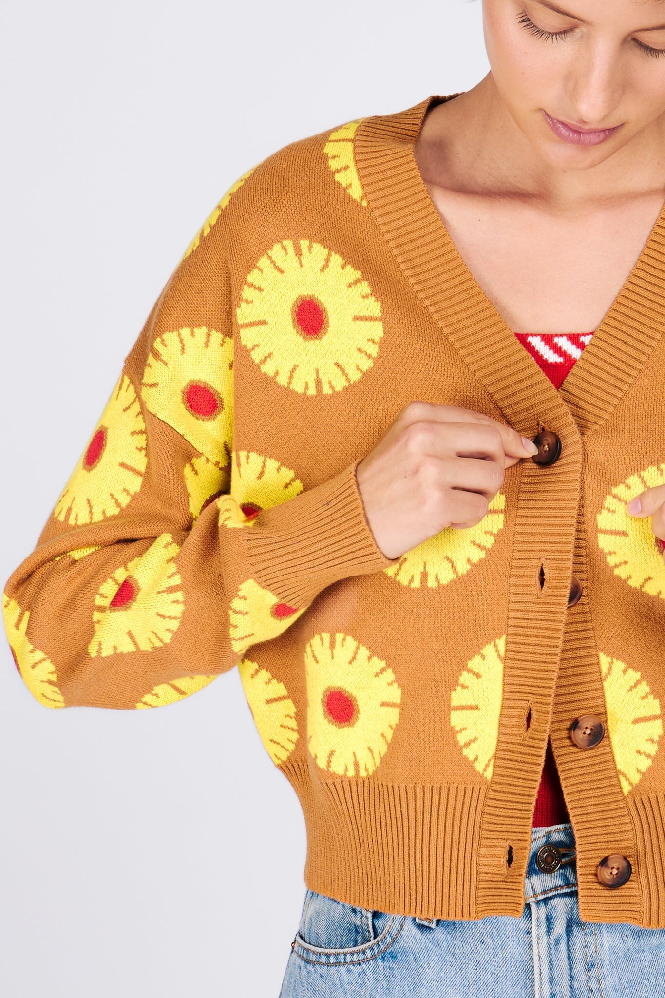 ANA CARDIGAN PINEAPPLE CAKE SWEATERS RachelAntonoff.com 