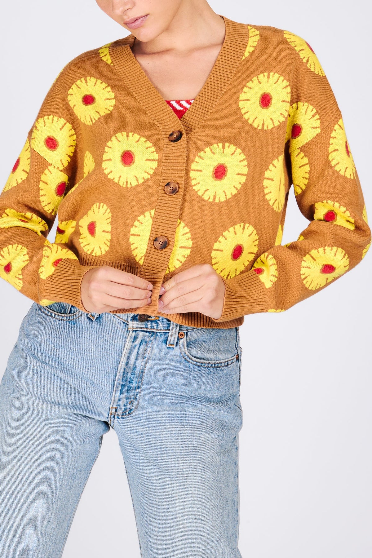 ANA CARDIGAN PINEAPPLE CAKE SWEATERS RachelAntonoff.com 