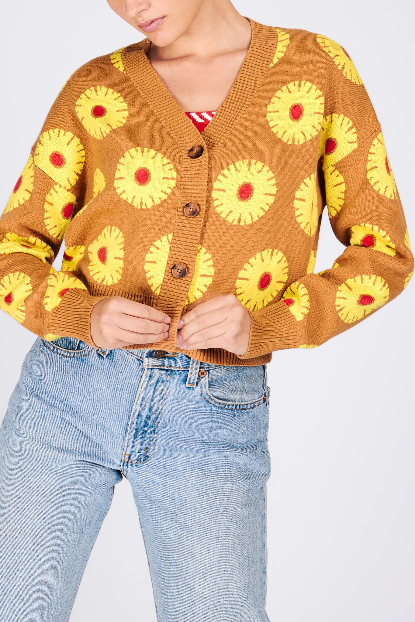 ANA CARDIGAN PINEAPPLE CAKE SWEATERS RachelAntonoff.com 