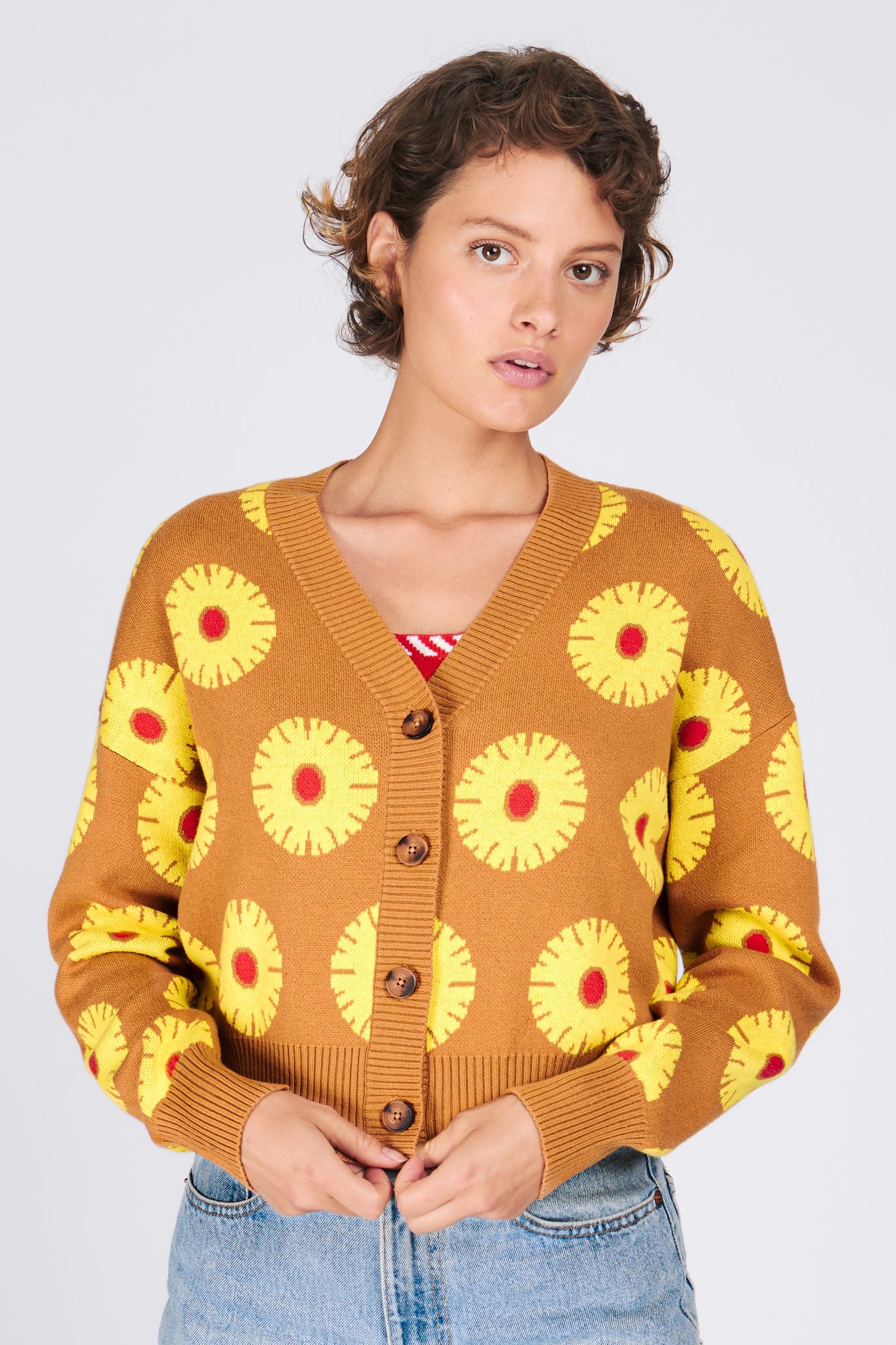 ANA CARDIGAN PINEAPPLE CAKE SWEATERS RachelAntonoff.com 