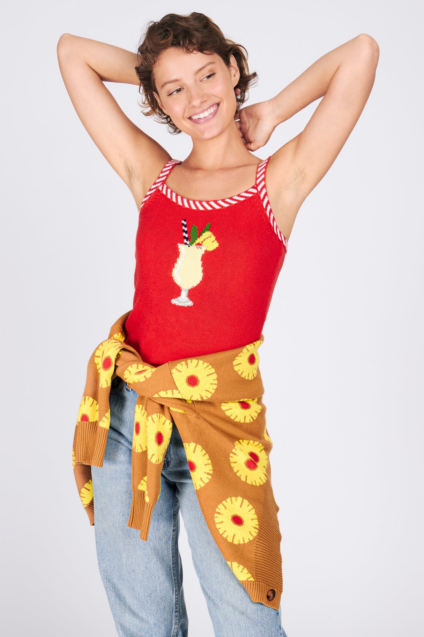 ANA CARDIGAN PINEAPPLE CAKE SWEATERS RachelAntonoff.com 