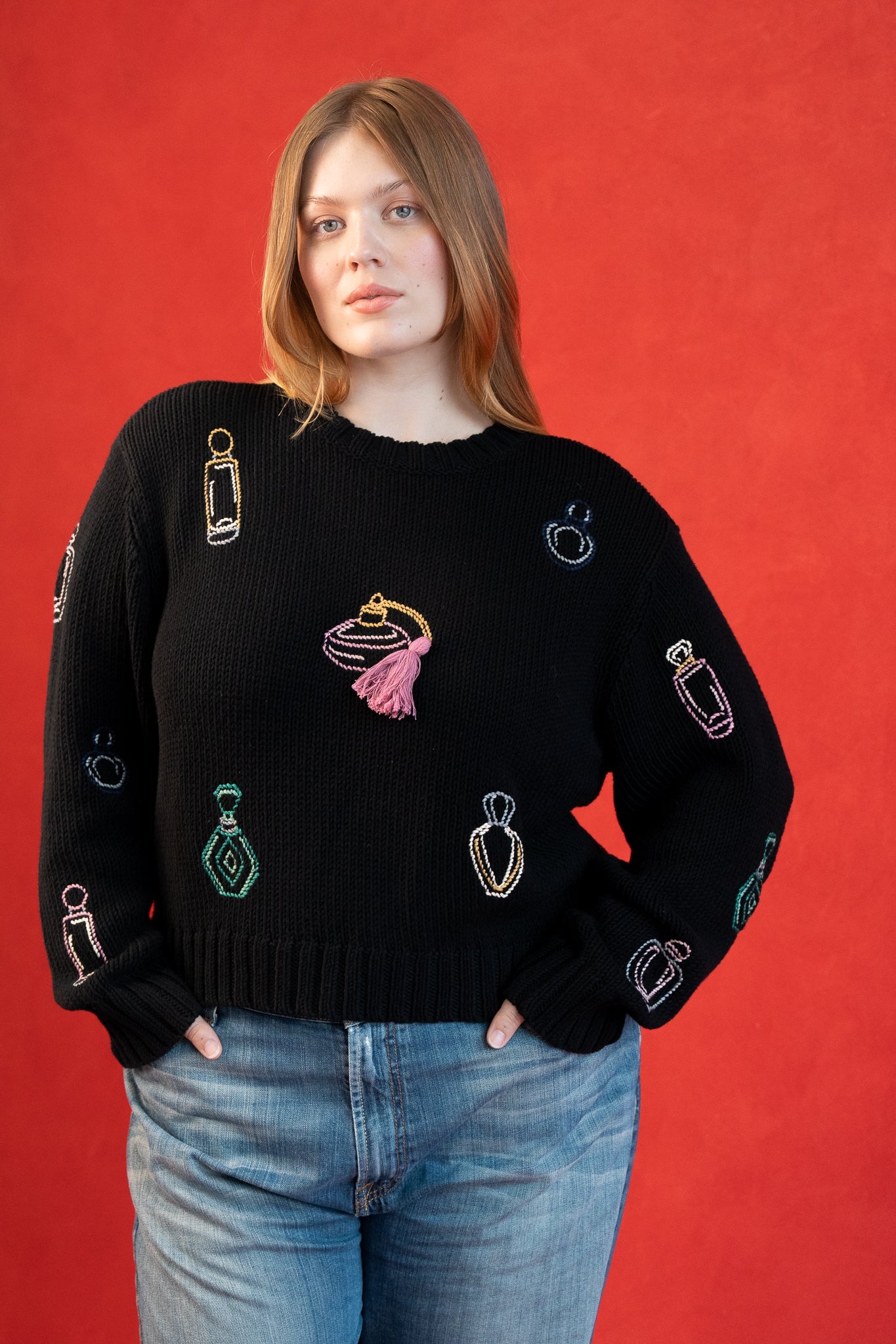 ANN SWEATER PERFUME BOTTLES SWEATERS RachelAntonoff.com 