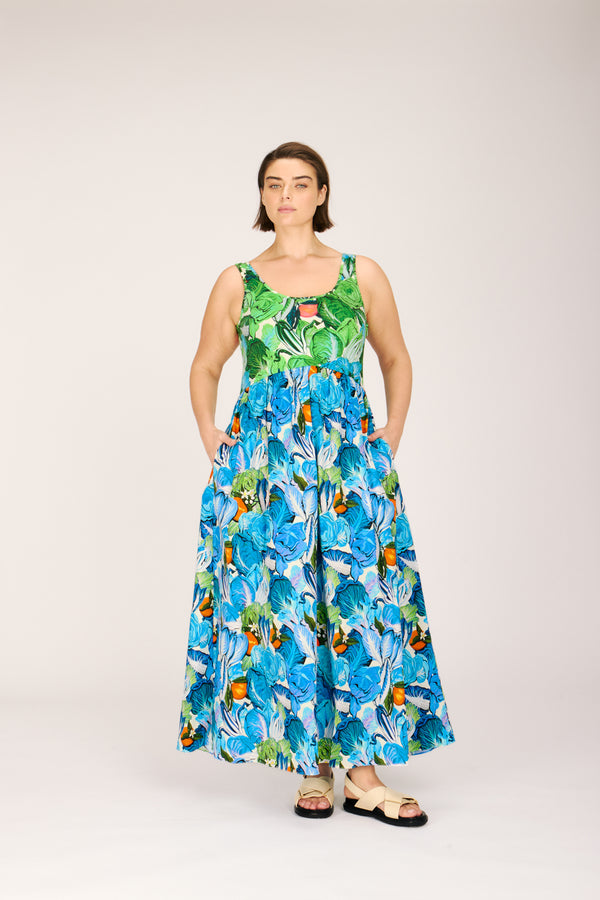 AUBREY DRESS GREEN RADICCHIO CITRUS - RachelAntonoff.com
