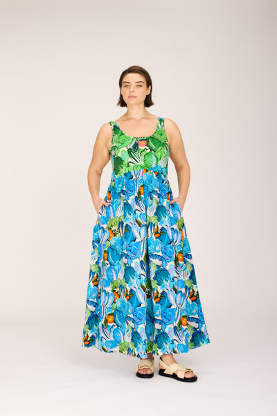 AUBREY DRESS GREEN RADICCHIO CITRUS - RachelAntonoff.com
