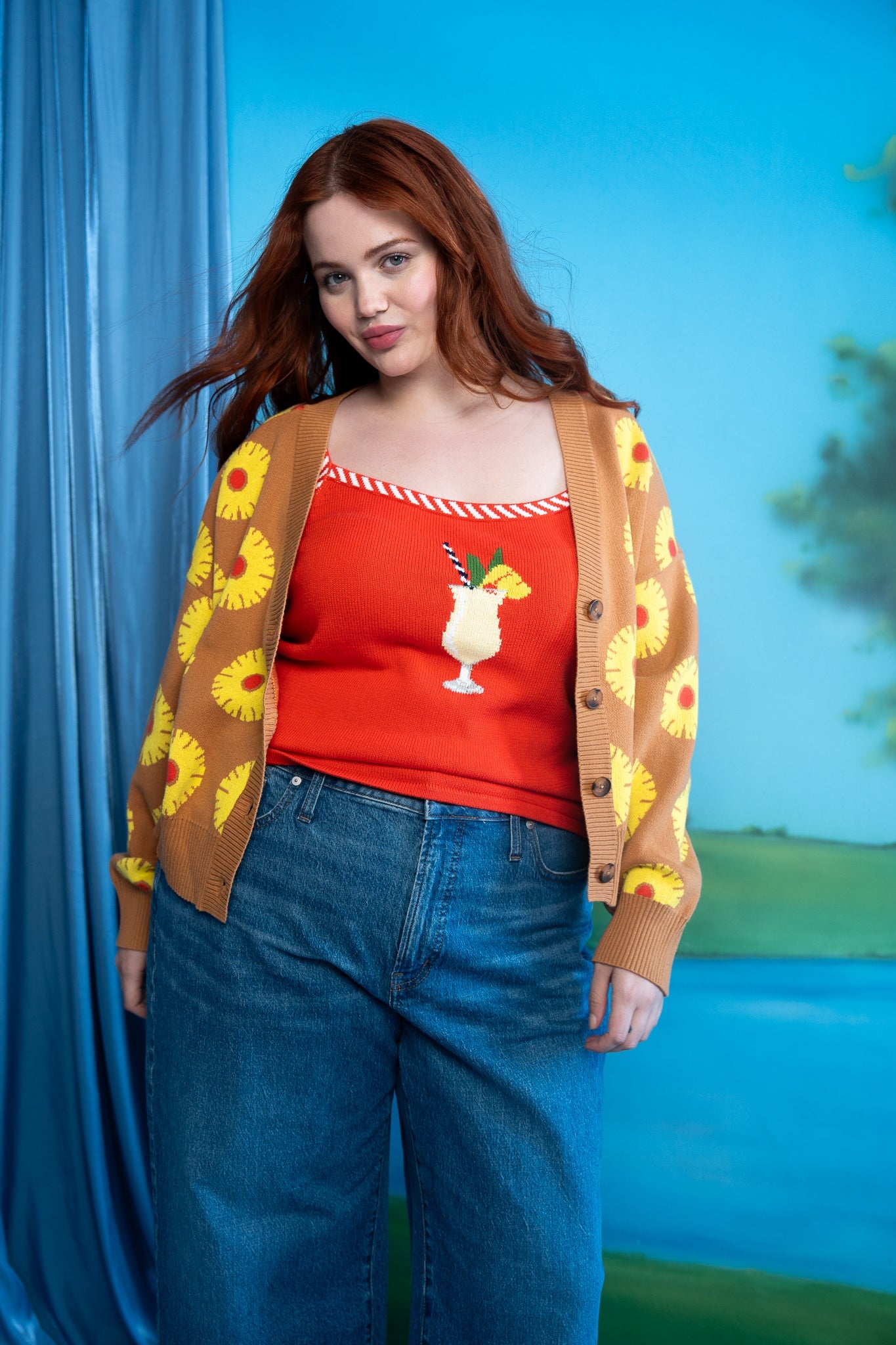 ANA CARDIGAN PINEAPPLE CAKE SWEATERS RachelAntonoff.com 