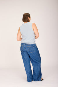 BESSIE POLO PALE BLUE TOPS RachelAntonoff.com 