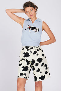 BESSIE POLO PALE BLUE TOPS RachelAntonoff.com 