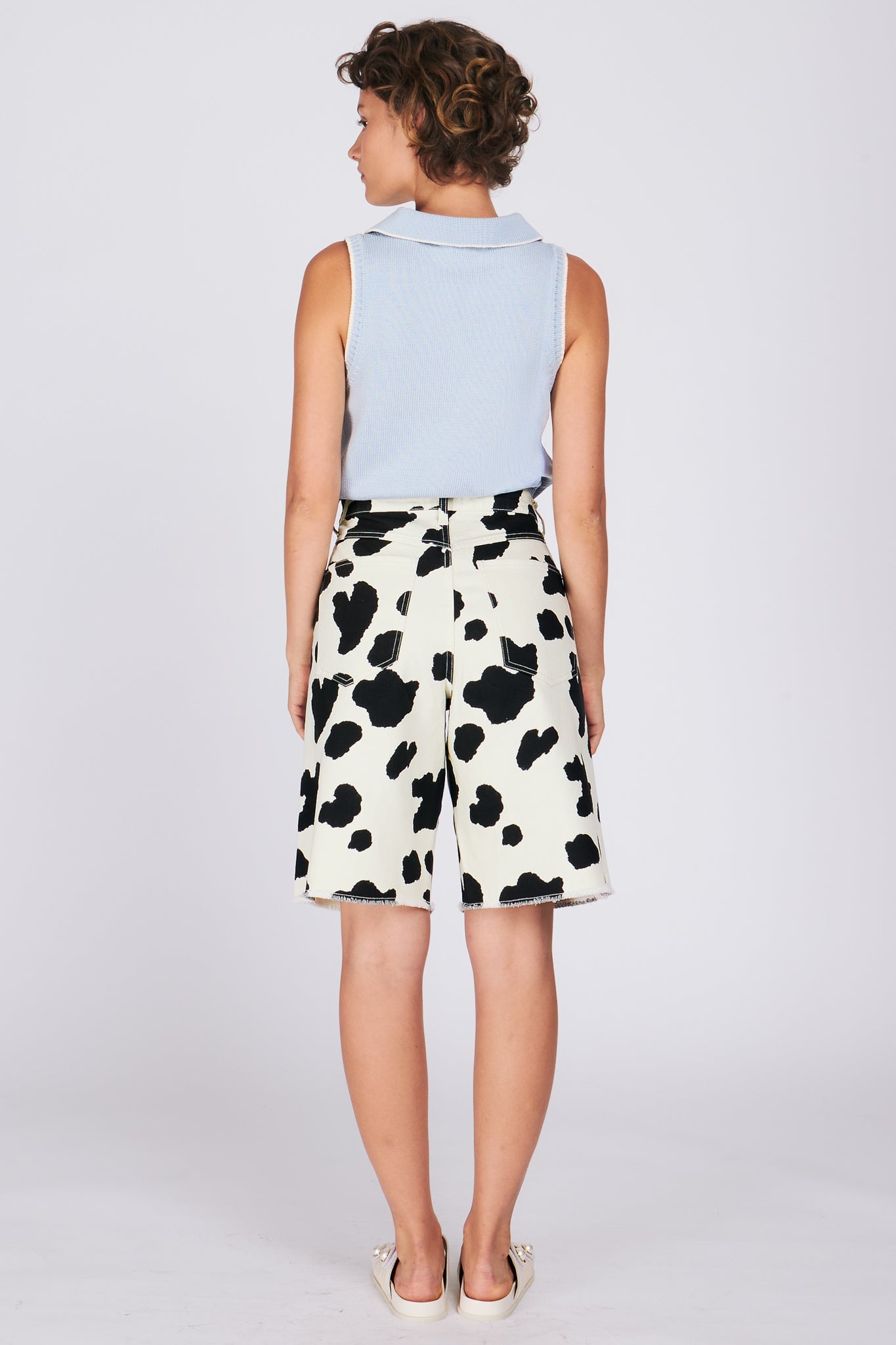 BESSIE POLO PALE BLUE TOPS RachelAntonoff.com 