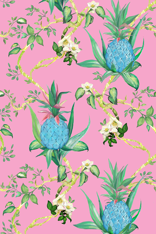 GWEN DRESS BLUE PINEAPPLES DRESSES RachelAntonoff.com 
