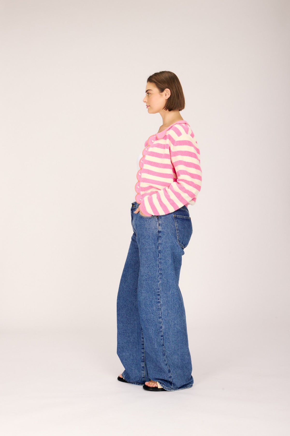 CUPCAKE CARDIGAN PINK TOWEL STRIPE SWEATERS RachelAntonoff.com 