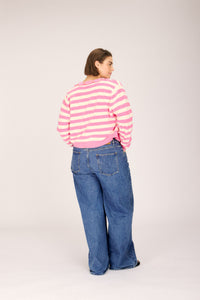 CUPCAKE CARDIGAN PINK TOWEL STRIPE SWEATERS RachelAntonoff.com 