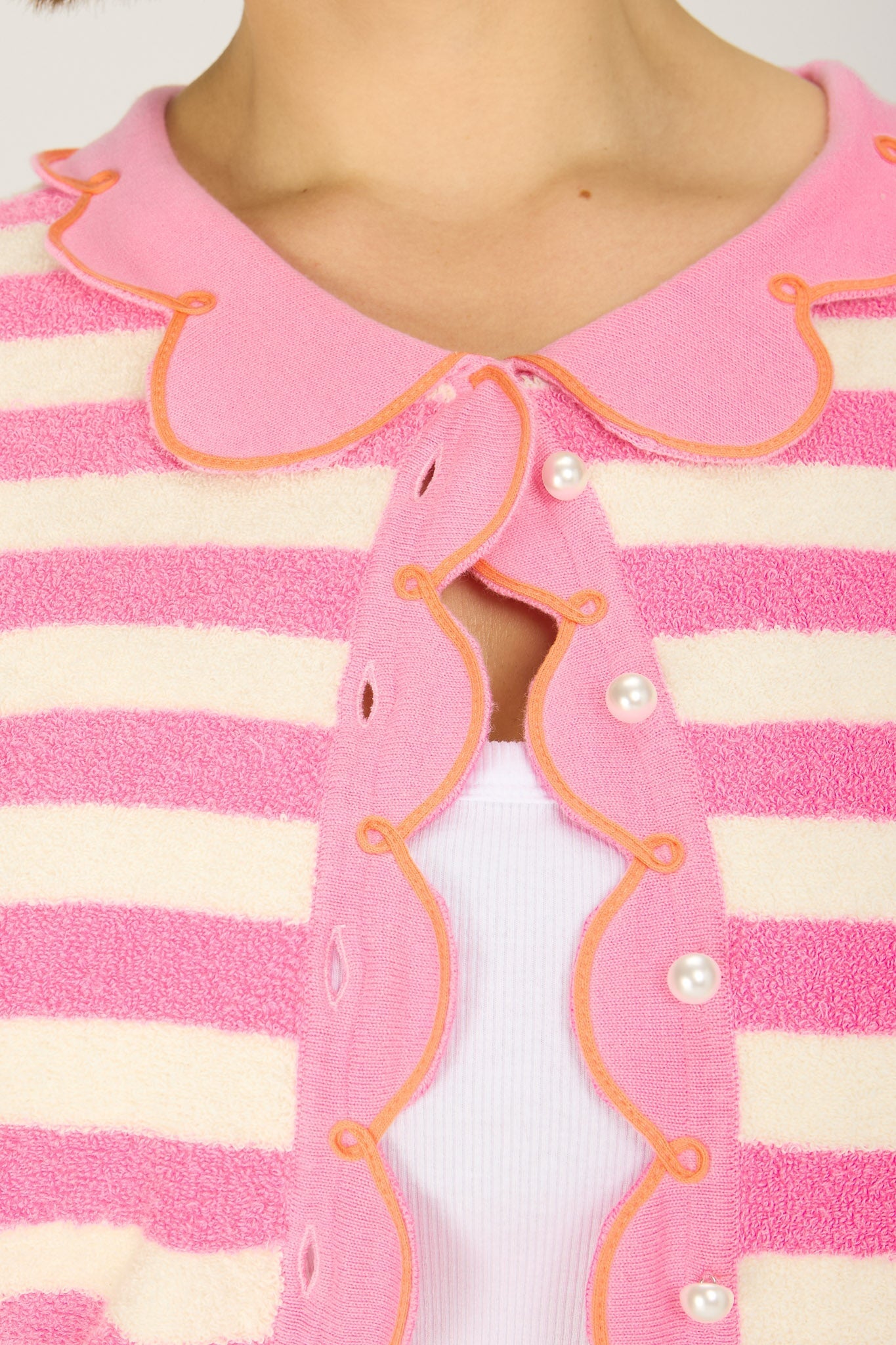 CUPCAKE CARDIGAN PINK TOWEL STRIPE SWEATERS RachelAntonoff.com 