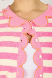 CUPCAKE CARDIGAN PINK TOWEL STRIPE SWEATERS RachelAntonoff.com 