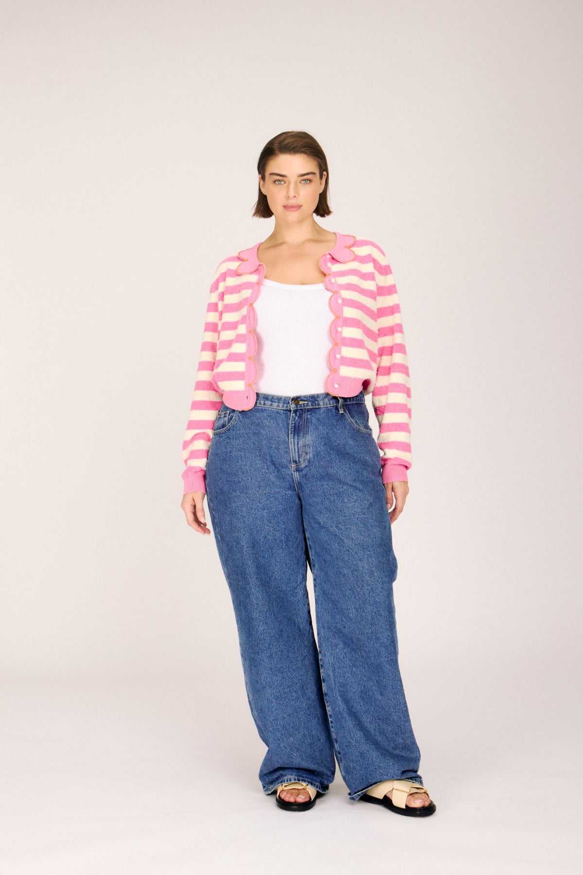 CUPCAKE CARDIGAN PINK TOWEL STRIPE SWEATERS RachelAntonoff.com 