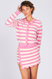 CUPCAKE CARDIGAN PINK TOWEL STRIPE SWEATERS RachelAntonoff.com 