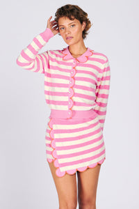 CUPCAKE CARDIGAN PINK TOWEL STRIPE SWEATERS RachelAntonoff.com 