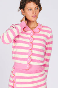 CUPCAKE CARDIGAN PINK TOWEL STRIPE SWEATERS RachelAntonoff.com 