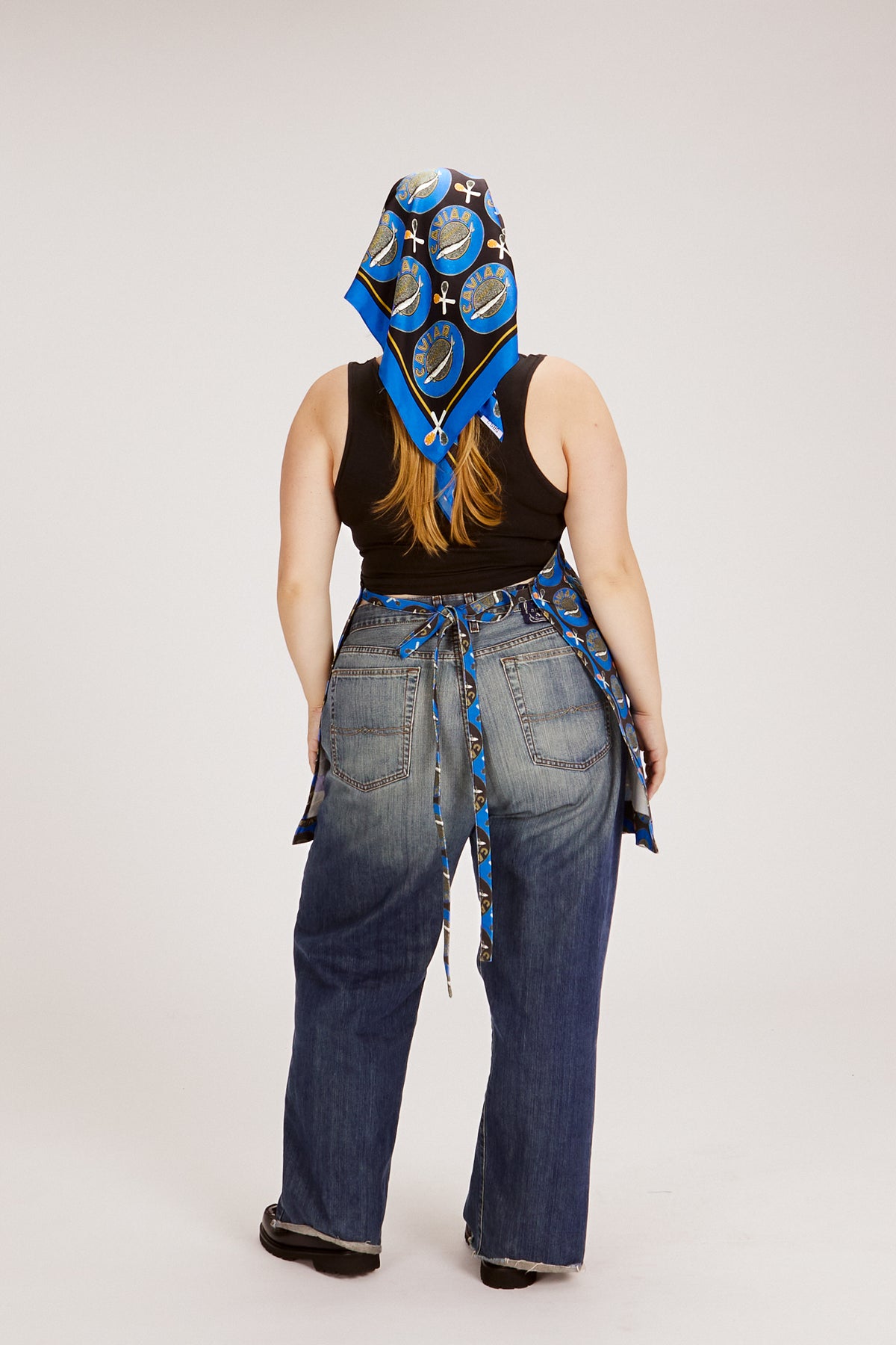 SCARLETT SILK SCARF CAVIAR