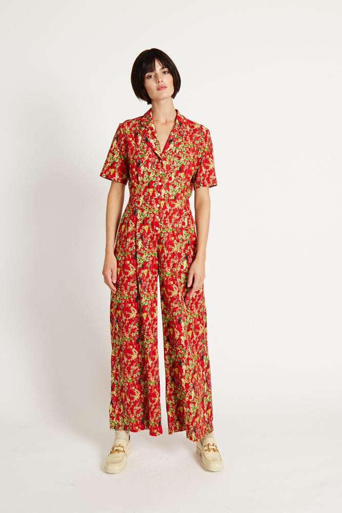 Shop AE Easy Cinched-Waist Printed Jumpsuit online | American Eagle  Outfitters Kuwait