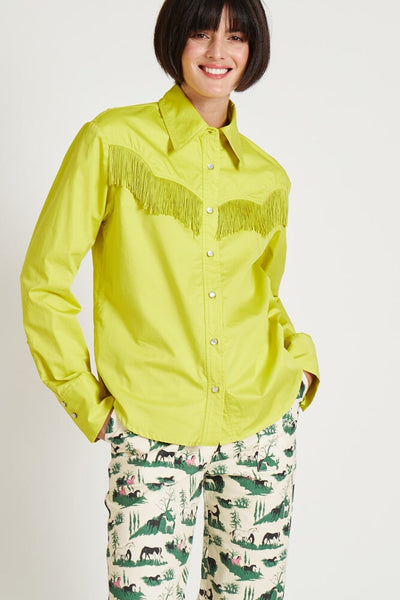 Chartreuse Western Long Sleeve Shirt - RachelAntonoff.com