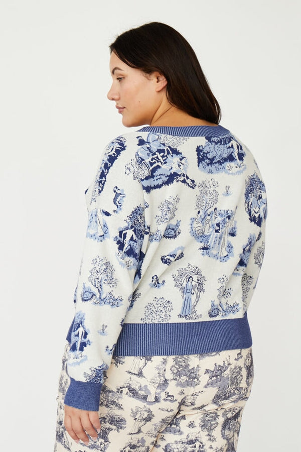 Blue Printed Toile Sweater - RachelAntonoff.com