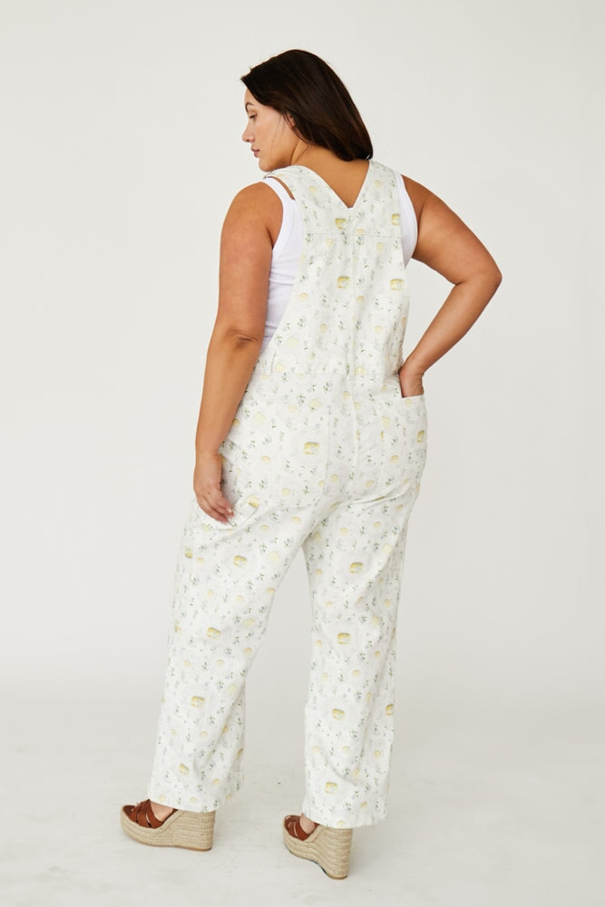 long dress overalls H.W. Overalls in Butter Print - 1X