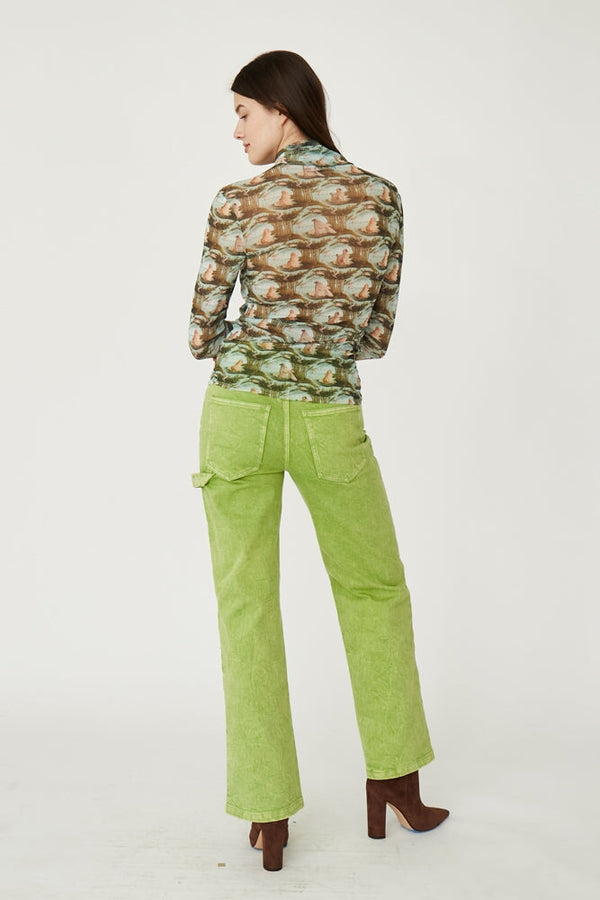 Bright Green Acid Wash Jeans - RachelAntonoff.com