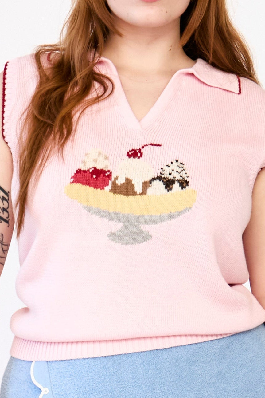 SPLIT SLEEVELESS POLO Tops RachelAntonoff.com 