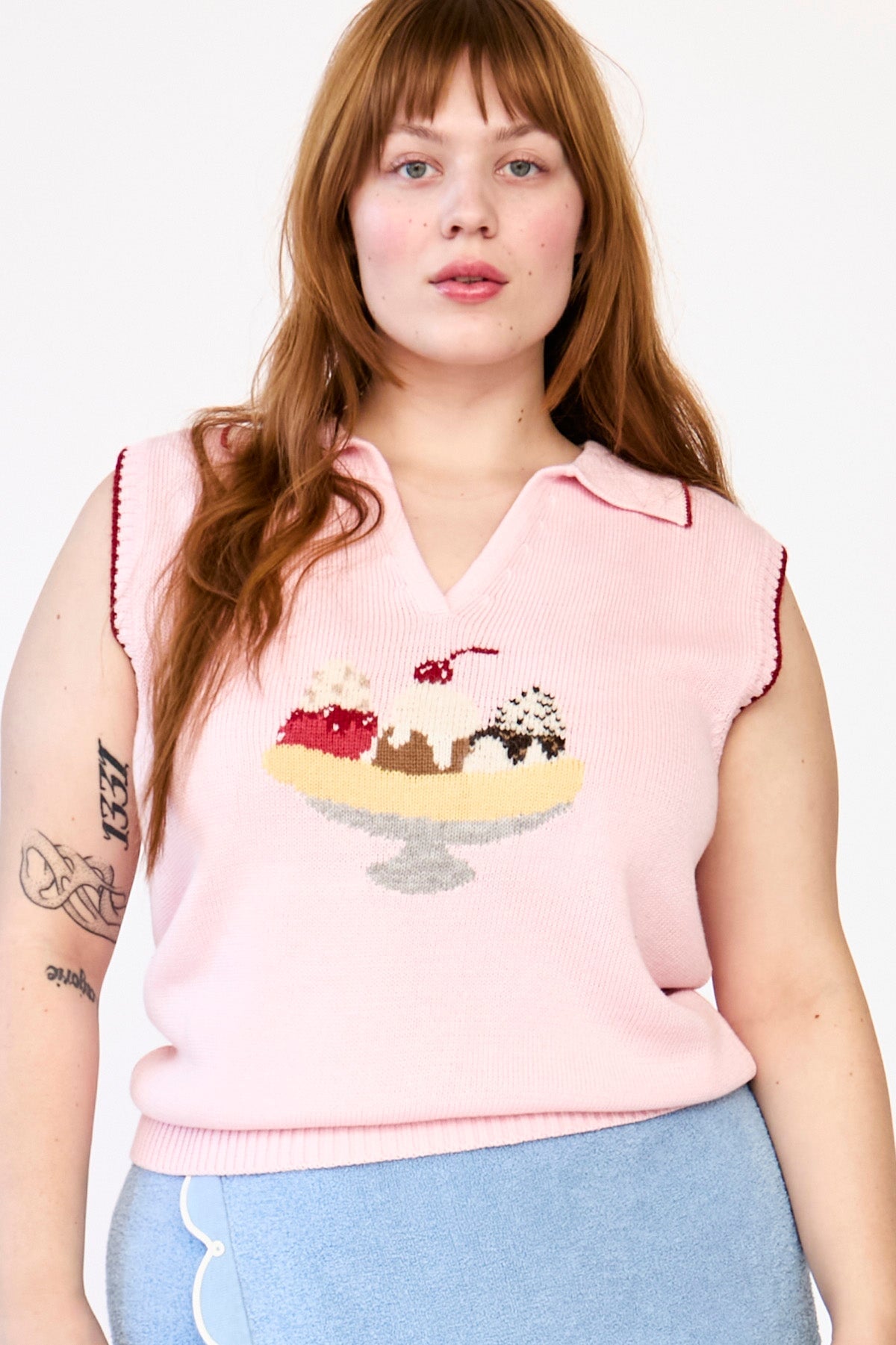 SPLIT SLEEVELESS POLO Tops RachelAntonoff.com 