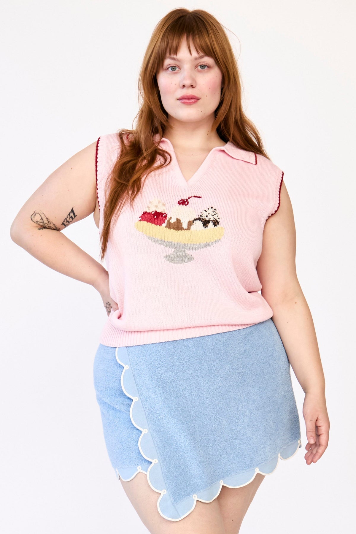 SPLIT SLEEVELESS POLO Tops RachelAntonoff.com 