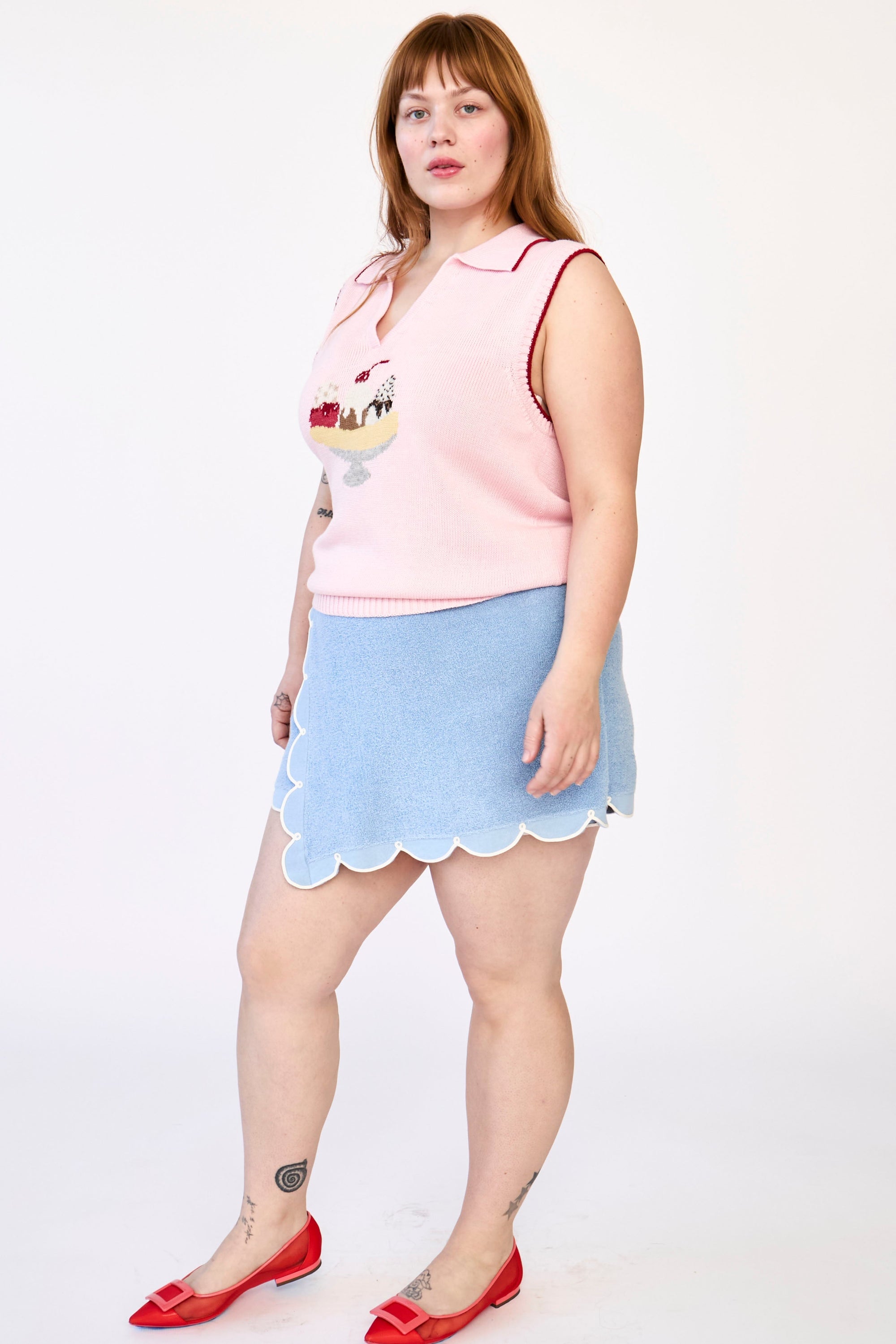 SPLIT SLEEVELESS POLO Tops RachelAntonoff.com 