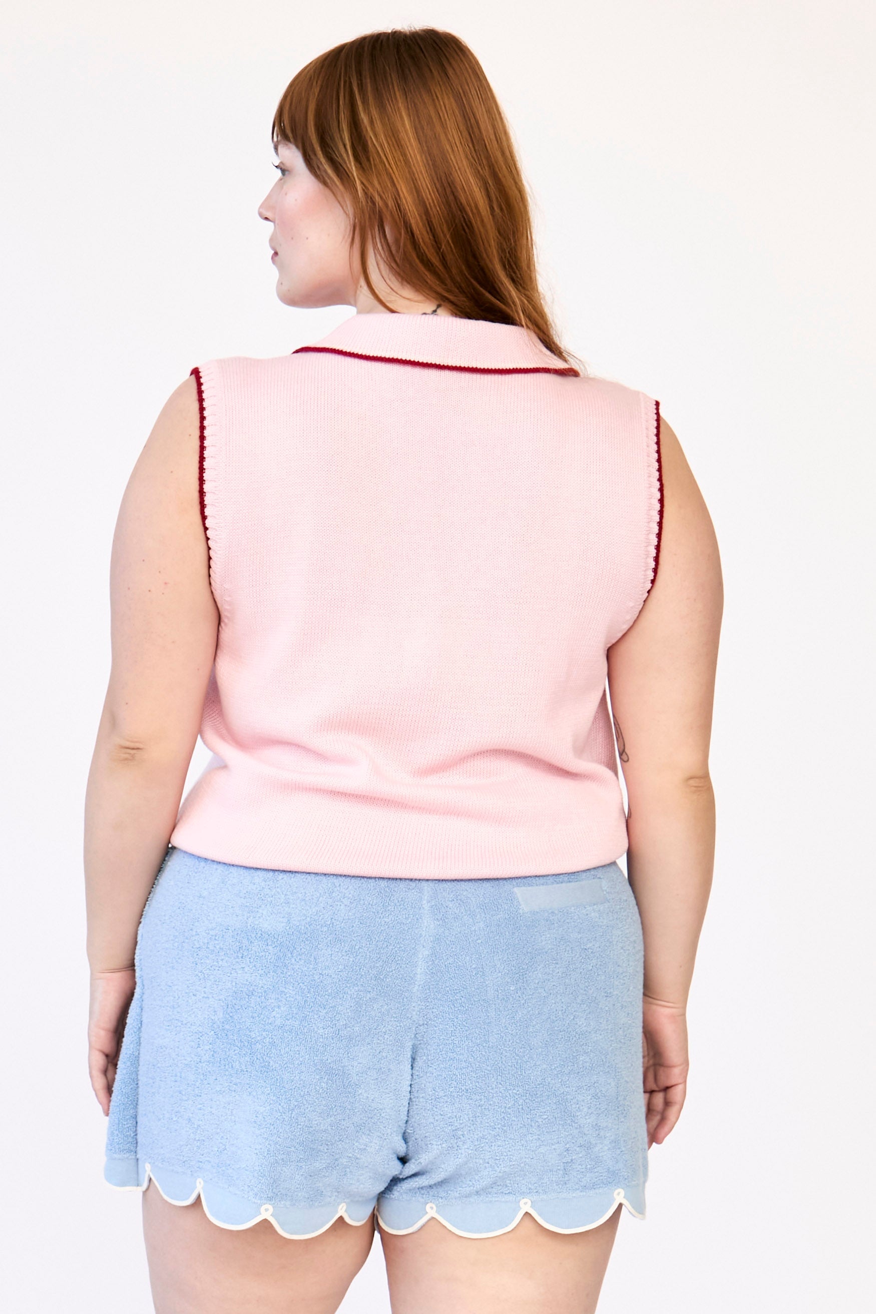 SPLIT SLEEVELESS POLO Tops RachelAntonoff.com 