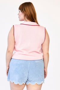 SPLIT SLEEVELESS POLO Tops RachelAntonoff.com 