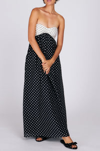 JACLYN MAXI DRESS BLACK & WHITE POLKA DOT DRESSES RachelAntonoff.com 