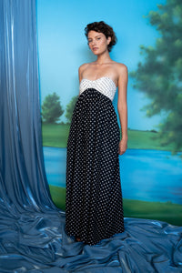 JACLYN MAXI DRESS BLACK & WHITE POLKA DOT DRESSES RachelAntonoff.com 