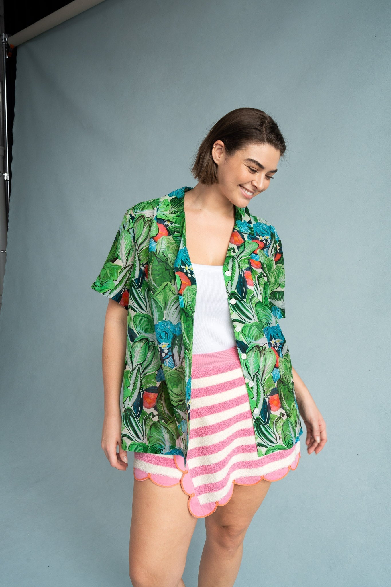 JAMES SHIRT GREEN RADICCHIO & CITRUS TOPS RachelAntonoff.com 