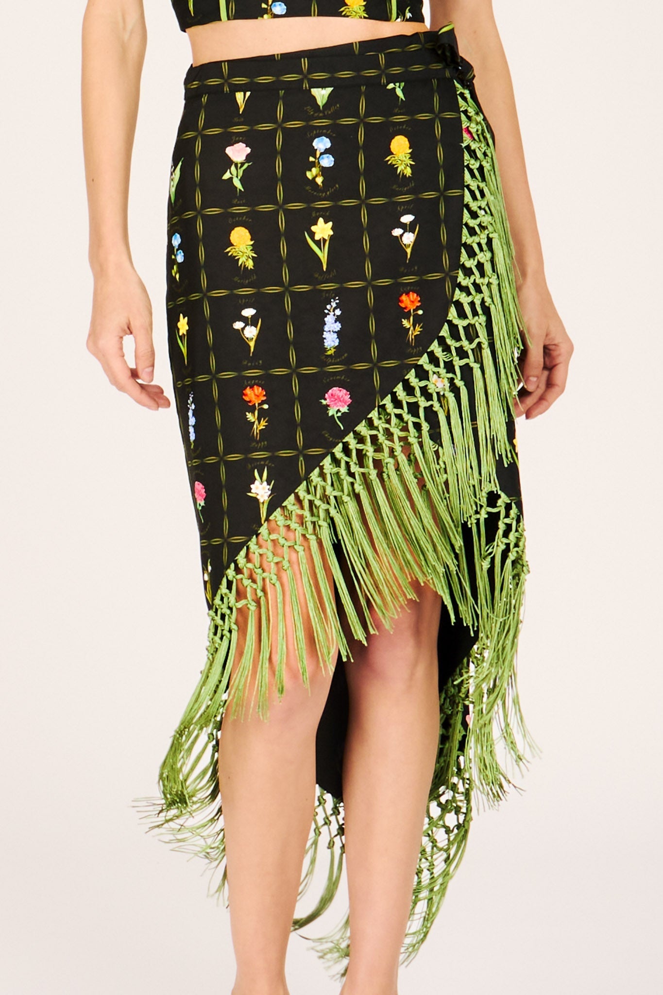RAY WRAP SKIRT FLOWERS OF THE MONTH SKIRTS RachelAntonoff.com 