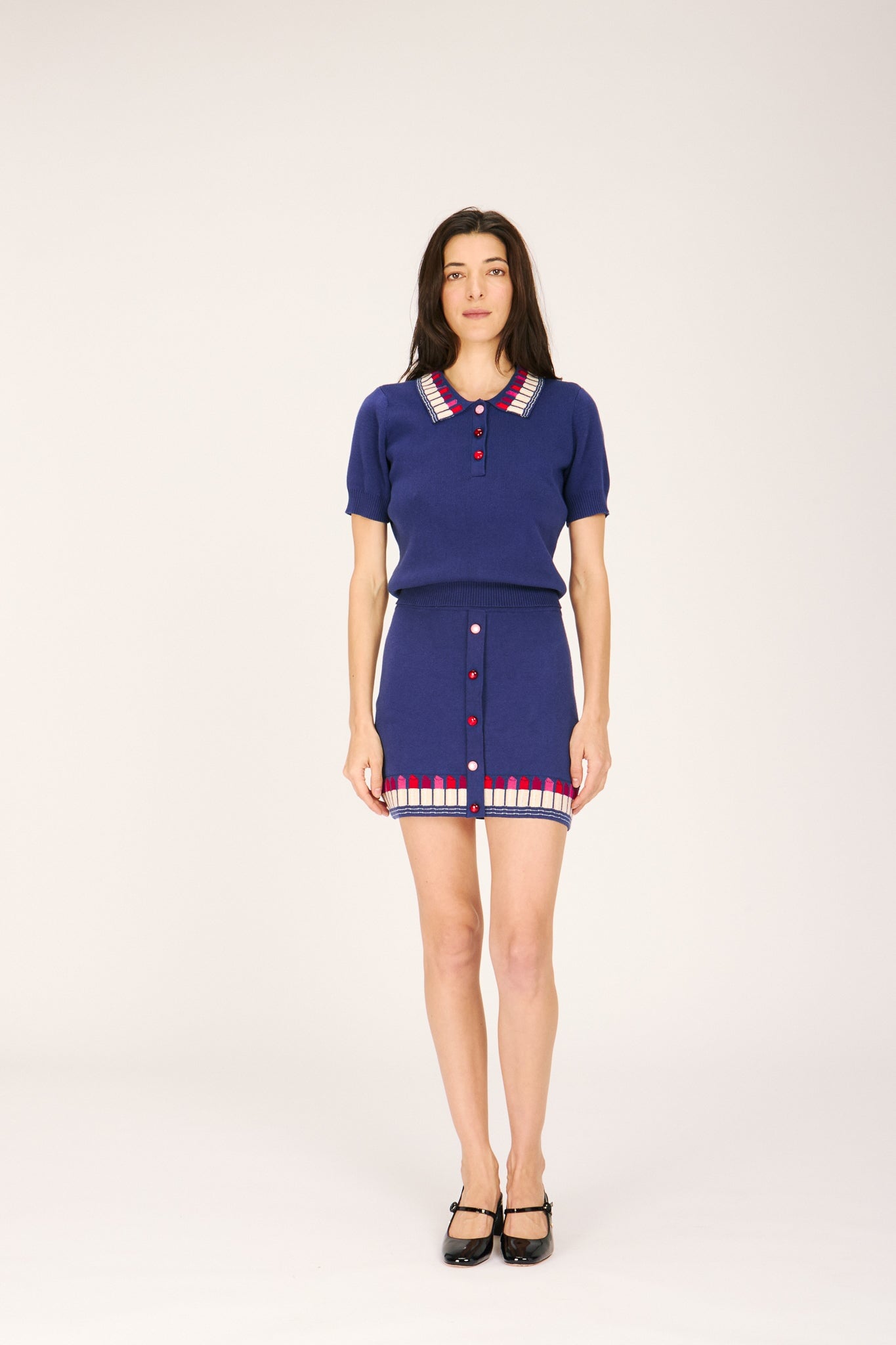 LIPSTICK POLO SWEATER SWEATERS RachelAntonoff.com 