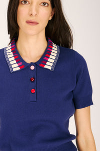 LIPSTICK POLO SWEATER SWEATERS RachelAntonoff.com 